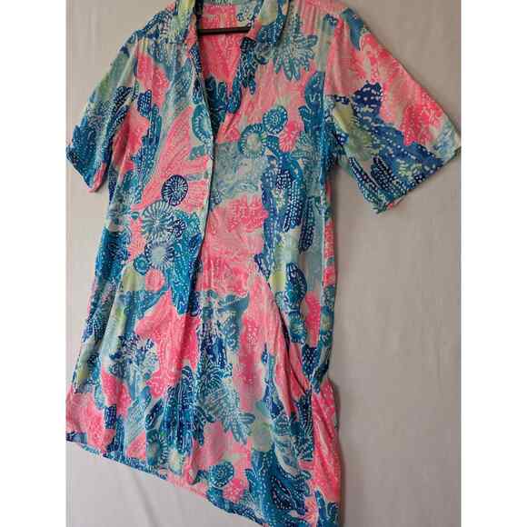 Lilly Pulitzer Lillith Tunic Dress Boho Batik with Pockets - Picture 2 of 11
